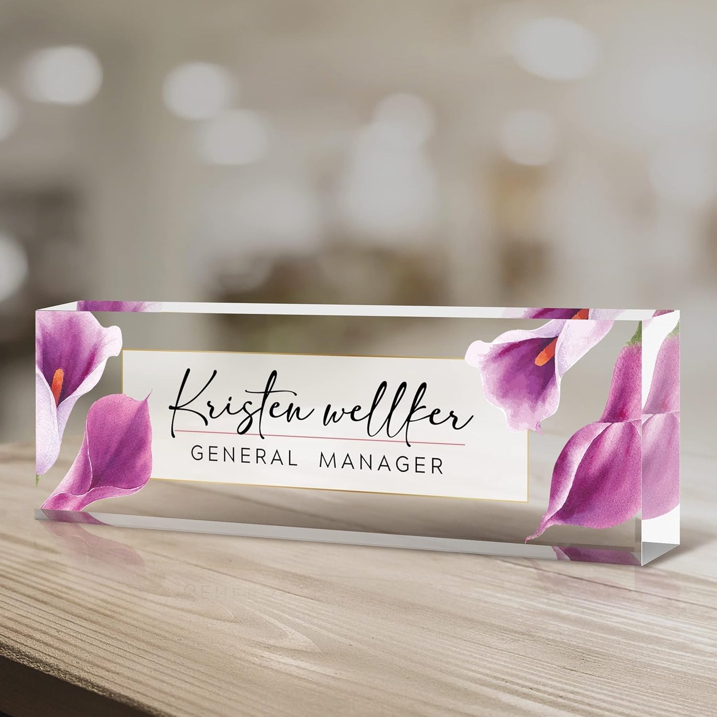 Desk Name Plate Personalized | Custom Name Plates for Desks | Office Gifts for Coworkers, Boss, Employee, Teacher, Social Worker | Office Desk Decor - (8" x 2.5")-Design 8