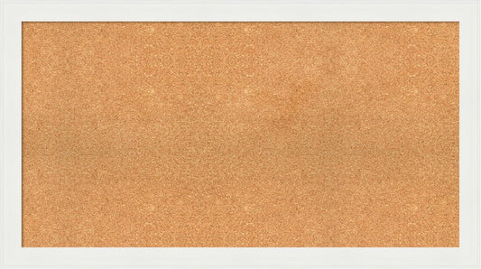 Amanti Art Natural Cork Board for Wall, 25x45 Vision Board with White Frame, Oversize Corkboard Office Decor for Home Organization, Casual Corkboard Pinboard to Display Items for Home Organization in
