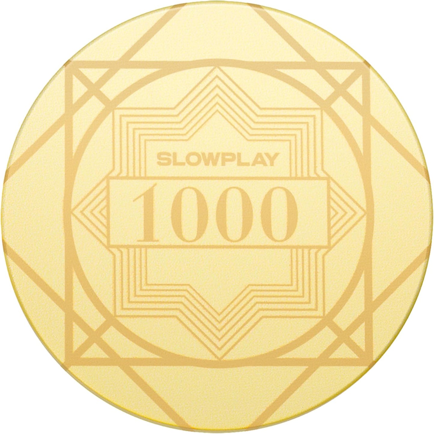 SLOWPLAY Nash Ceramic Poker Chips in Bulk, Casino Grade Ceramic 12-Gram Poker Chip for Texas Hold'em, 43mm Professional Chips Pack of 50 with Denomination of 1000