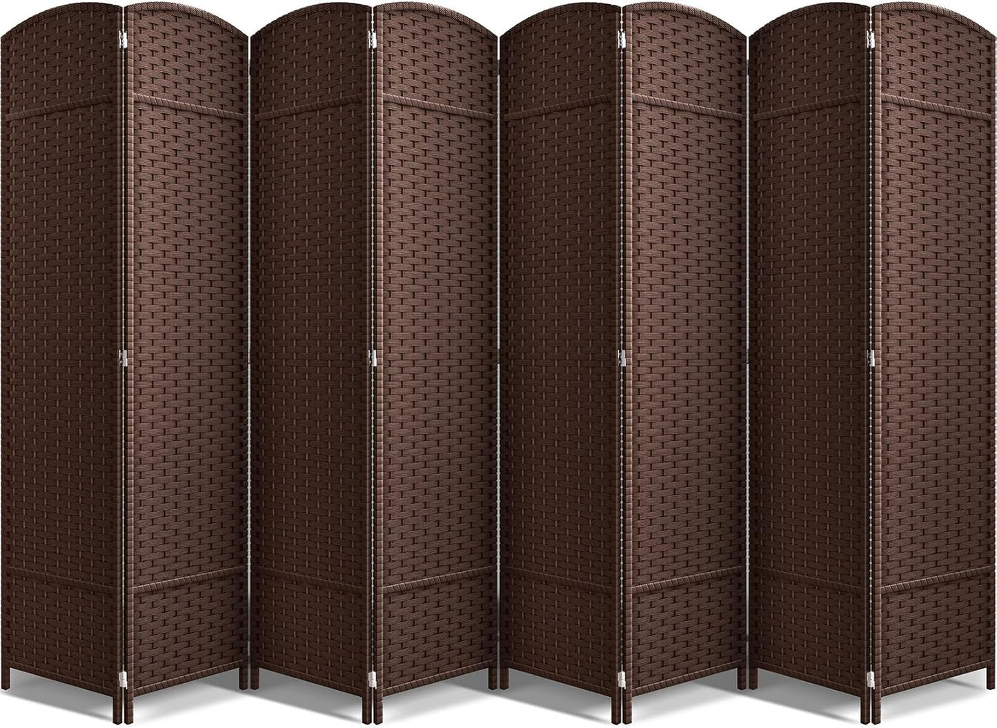 Sorbus 8 Panel Room Divider 6 ft. Tall - Privacy Screen, Extra Wide Double Hinged Panels, Mesh Hand-Woven Design, Partition Room Dividers and Folding Privacy Screens, Wall Divider for Room Separation