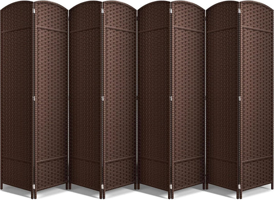 Sorbus 8 Panel Room Divider 6 ft. Tall - Privacy Screen, Extra Wide Double Hinged Panels, Mesh Hand-Woven Design, Partition Room Dividers and Folding Privacy Screens, Wall Divider for Room Separation