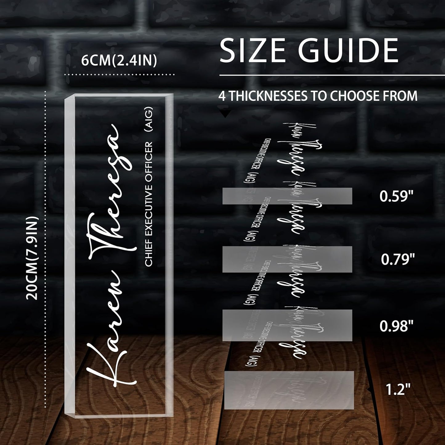 Custom Office Name Plate for Desk, Desk Name Plate Personalized, Personalized Gifts for Women, Appreciation Gifts for Employee Coworkers Boss Teacher, Office Accessories (Engrave Text)