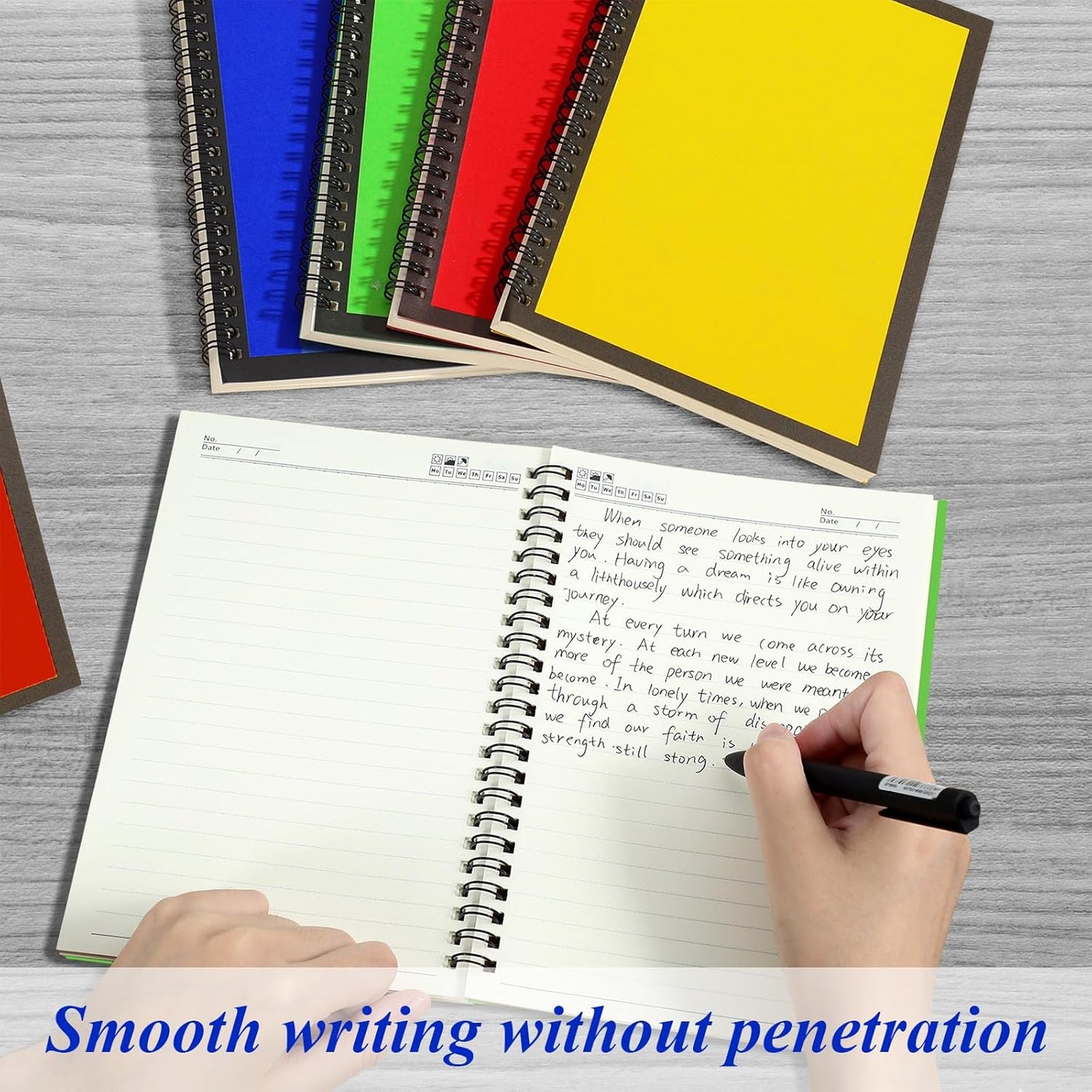 12 Pack Small Spiral Notebook A5 Lined College Ruled Spiral Journal Notebook 5.5 x 8.3 Inch Kraft Cover, 120 Pages for Work Students Office Business(Blue,Green,Yellow,Red)