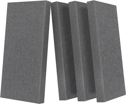 UMIACOUSTICS 4 PCS Acoustic Panels with Hanging Brackets, 2” Thick Fiberglass Sound Proof Panels Removable for Studios, Office, Home Theater Wall- Charcoal Grey
