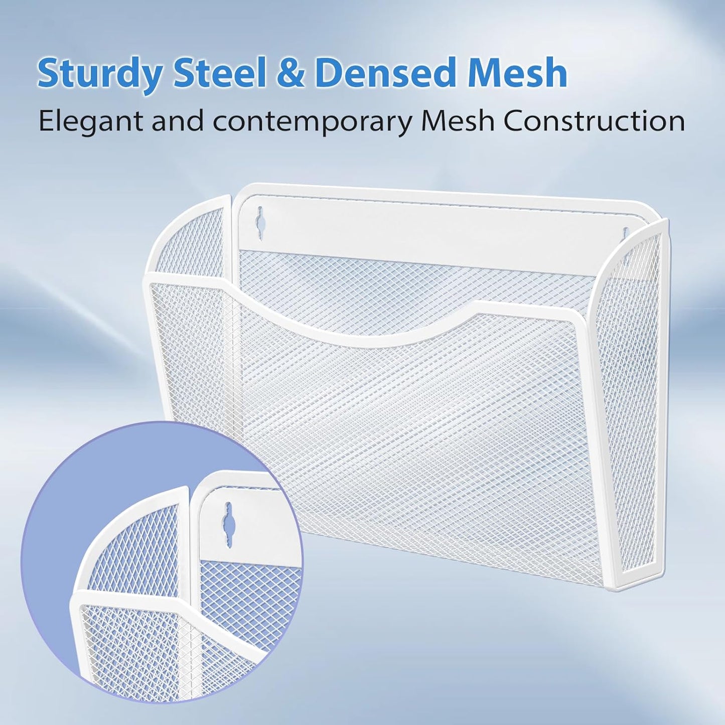 Wall File Organizer,Hanging Wall Mounted File Folder Binder Holder Mail Organizer for Office,Home and School Supplies