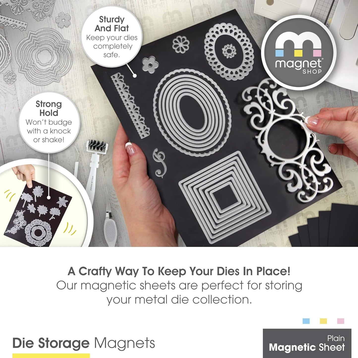 Magnetic Sheet, Tape and Strips with or Without Self-Adhesive Backing for Stickers | Die and Craft Storage | Flexible Rubber Magnet | 10 Sheets | 20mil or 30 mil Thick | 8.5” x 11”