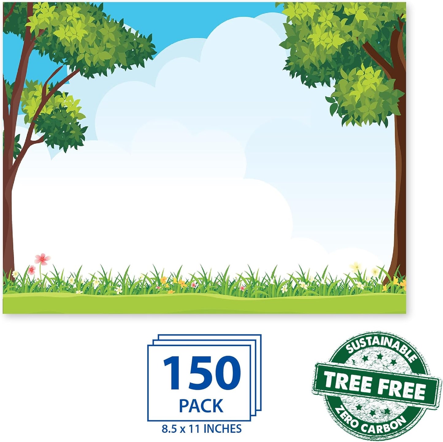 Outside Scene Eco-Friendly Paper Certificates, 8.5”x11”, 100% Recycled Bamboo, Heavyweight Award Certificate Paper, Pack of 15 by Geographics®