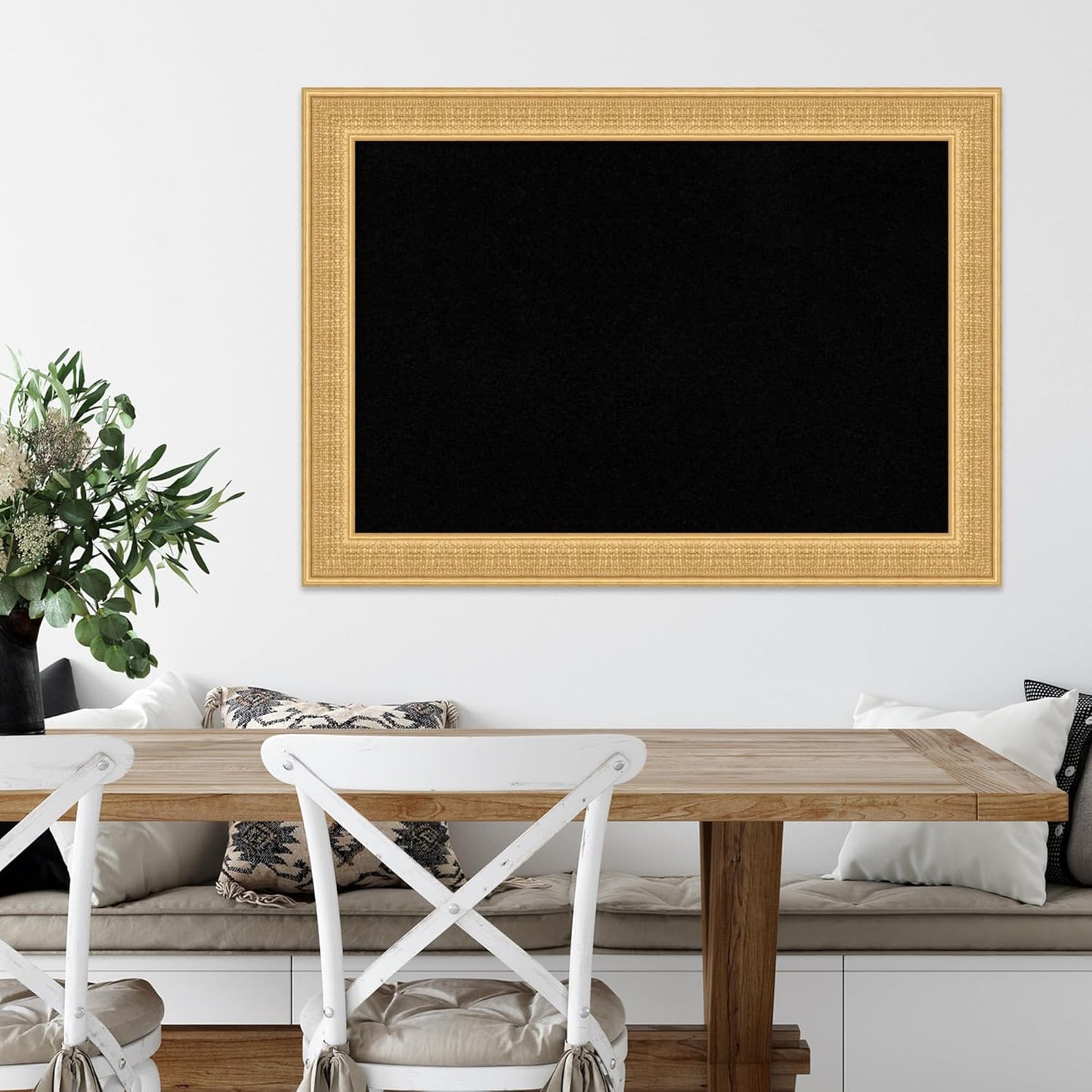 Amanti Art Black Cork Board for Wall, 30x42 Vision Board with Gold Wood Frame, Large Corkboard Office Decor for Home Organization, Traditional Corkboard Pinboard to display items for home organization
