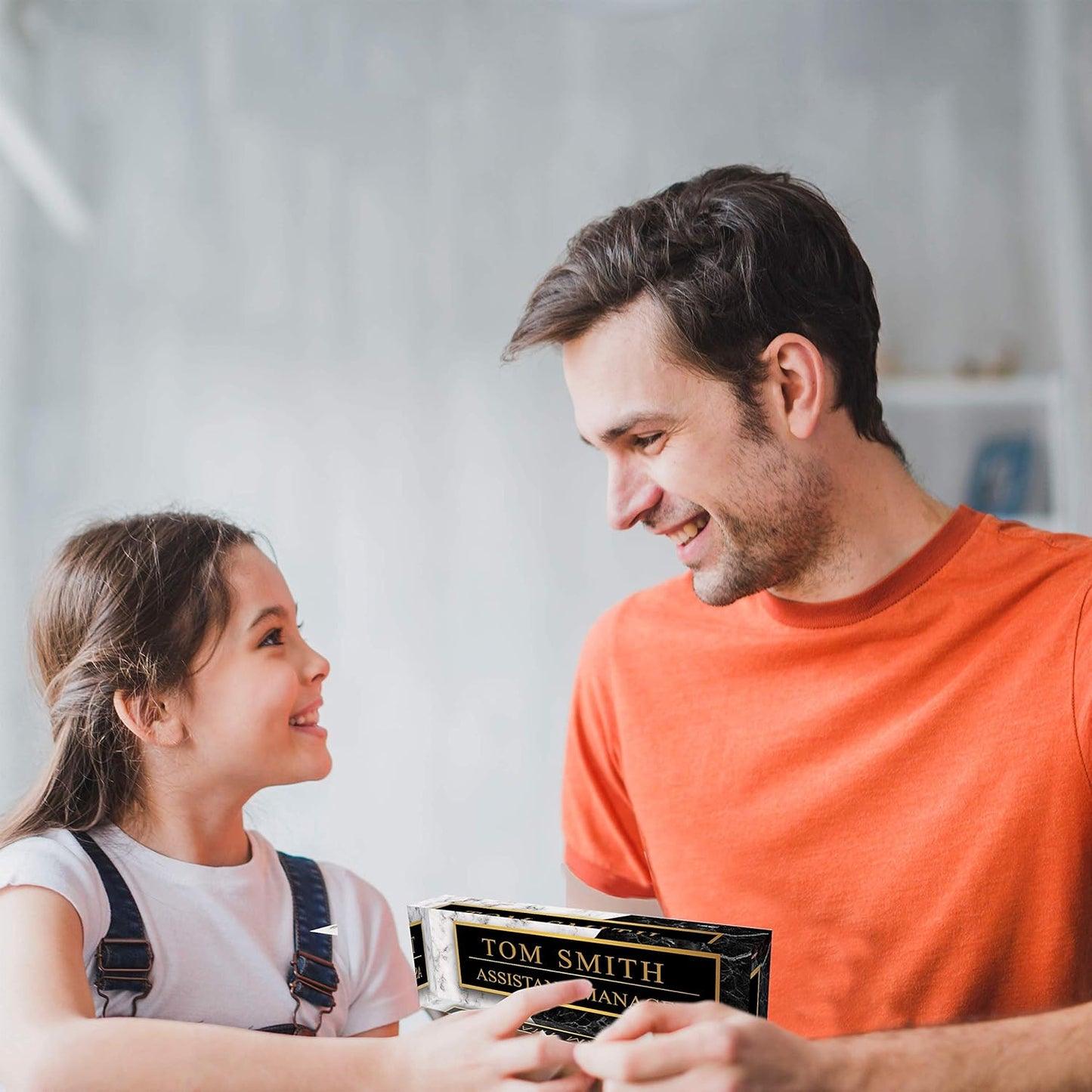 Artblox Office Desk Name Plate Personalized | Black & White Marble Design Printed On Clear Acrylic Glass | Custom Name Plates for Desks | Office Desk Decor - (8" x 2.5")
