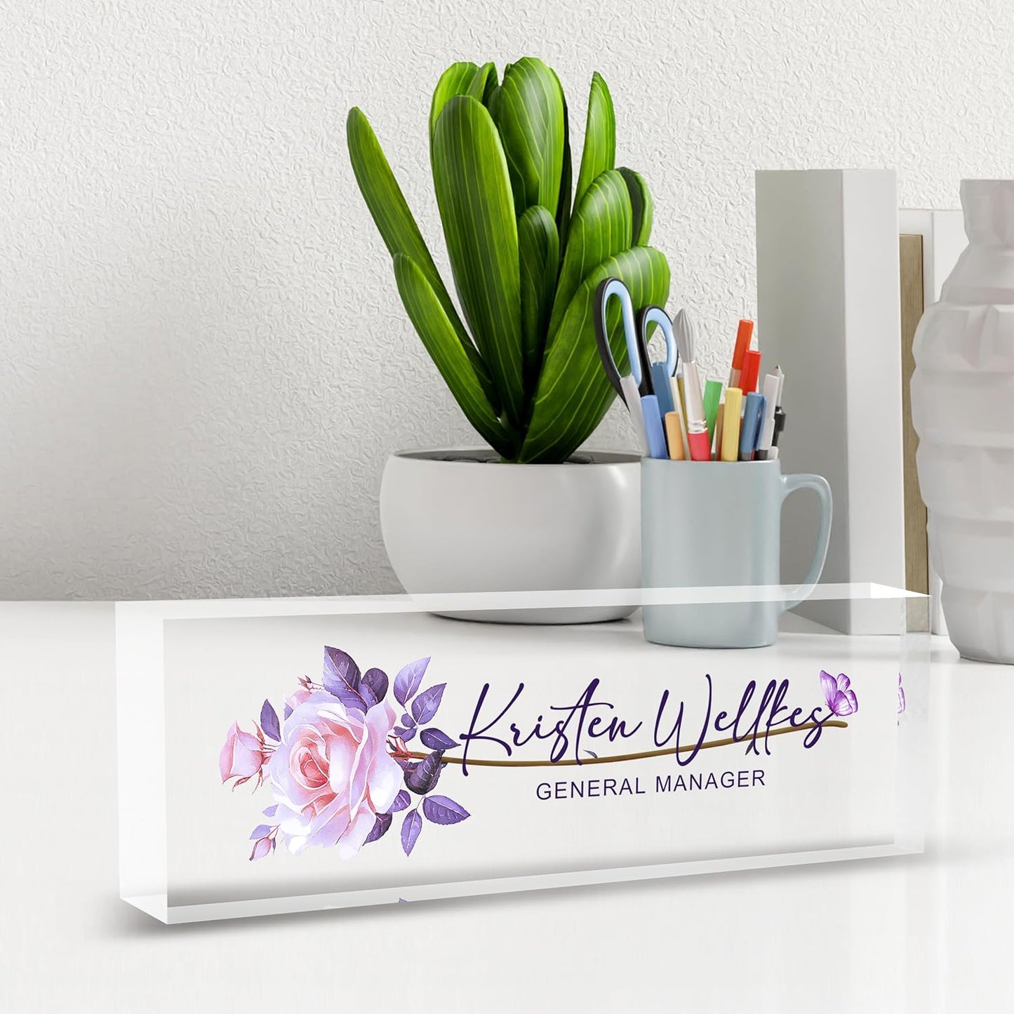 Custom Name Plate for Desk, Desk Name Plate Personalized Office Desk Decor for Women and Men, Employee Appreciation Gifts Office Gifts for Boss, Manager, Teacher, Nurse