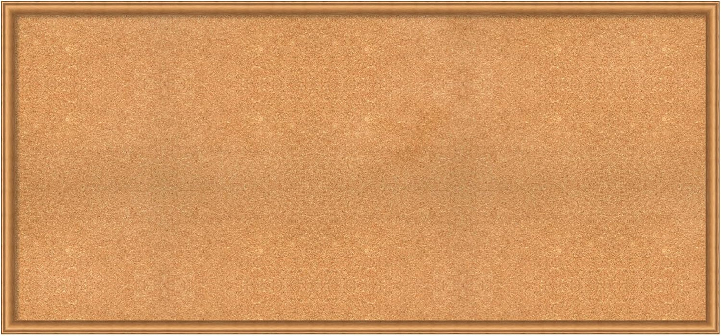 Amanti Art Natural Cork Board for Wall, 28x60 Vision Board with Bronze Frame, Oversize Corkboard Office Decor for Home Organization, Casual Corkboard Pinboard to Display Items for Home Organization