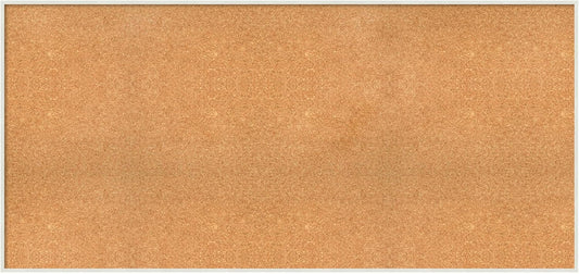 Amanti Art Natural Cork Board for Wall, 29x61 Vision Board with White Frame, Oversize Corkboard Office Decor for Home Organization, Modern Corkboard Pinboard to Display Items for Home Organization in