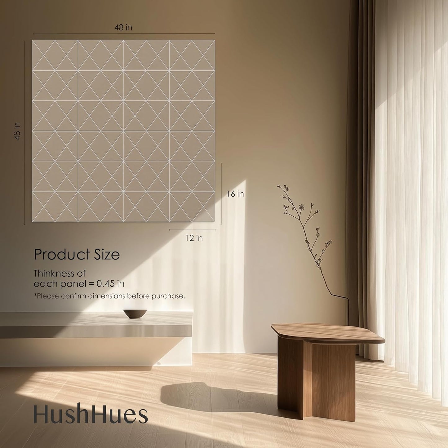 12-Pack Acoustic Panels, 16"x12"x0.4" Large Acoustic Wall Panels, Self-Adhesive Sound Absorbing Panels for Recording Studios & Offices, Camel+White Decorative Acoustic Panels