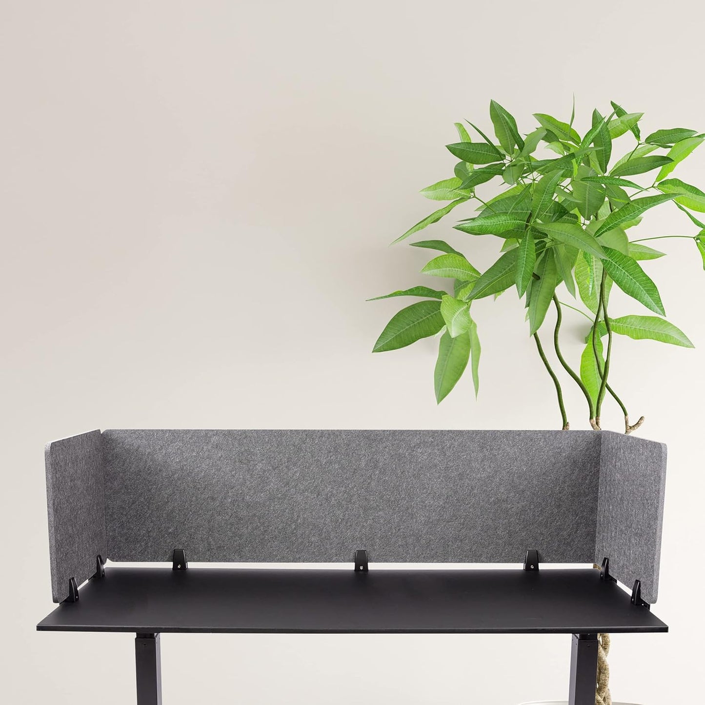 ReFocus™ Raw Clamp-On Acoustic Desk Divider – Reduce Noise and Visual Distractions with This Lightweight Desk Mounted Privacy Panel (Castle Gray, 59" x 16", 23.6" x 16", & 23.6" x 16")
