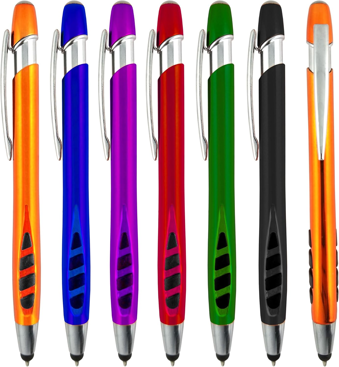Stylists for Touch Screens - Pen With Stylus Tip for iPad, iPhone, Samsung Galaxy & More - Assorted Barrel Colors, Black Ink, 14 Pack