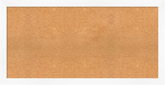 Amanti Art Natural Cork Board for Wall, 25x49 Vision Board with White Frame, Oversize Corkboard Office Decor for Home Organization, Modern Corkboard Pinboard to Display Items for Home Organization in