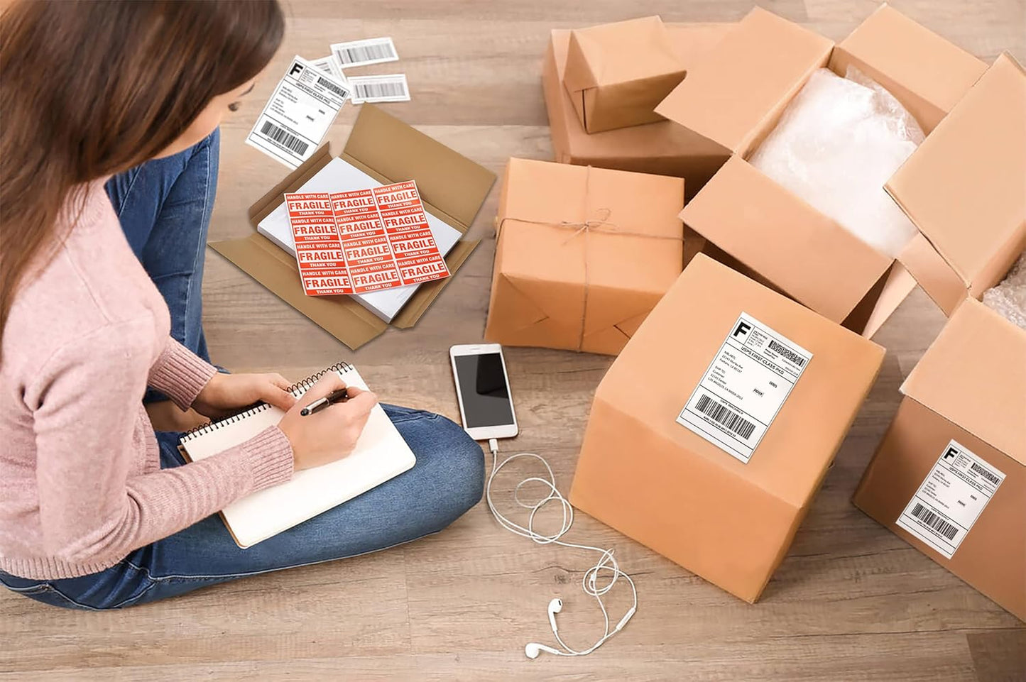 Half Sheet Shipping Labels, 8.5" x 5.5" Address Labels, Half Sheet Self Adhesive Mailing Labels for Laser & Inkjet Printers (150 Sheets, 300 Labels)