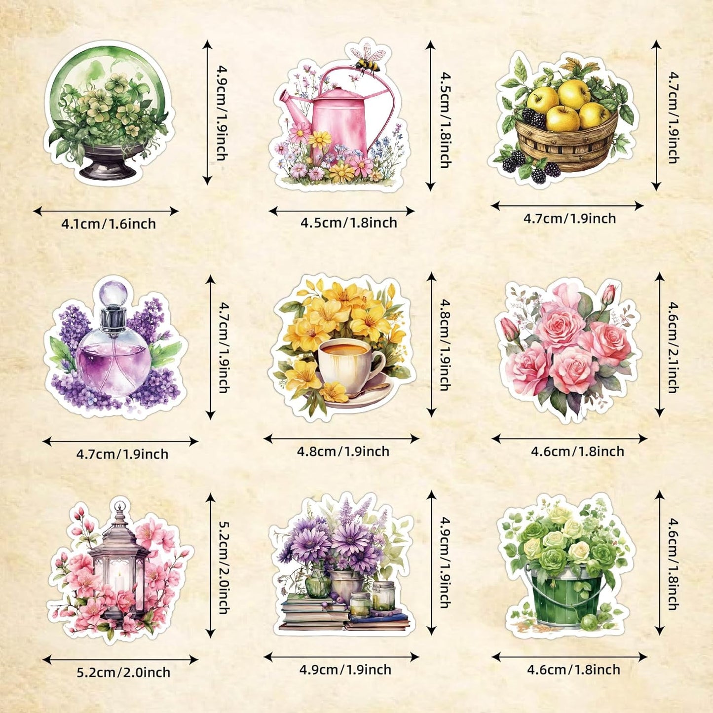 400 PCS Watercolor Style Stickers Pack,Aesthetic Vintage Motivational and Inspirational Stickers for Adults, Teens, Laptops, Water Bottles.Cute Sticker for Journaling