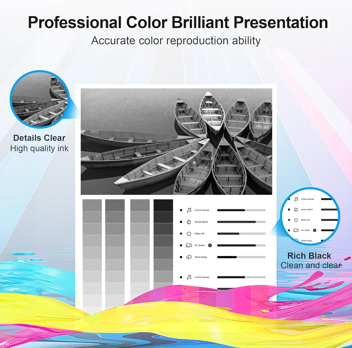 63XL Black Ink Cartridge High-Yield for HP Ink 63 Replacement for HP 63 Black Ink Cartridge Works for HP OfficeJet 3830 4650 5255 5258 5200 Envy 4520 4512 4510 DeskJet 1112 2130 3630 F6U64AN (2 Pack)