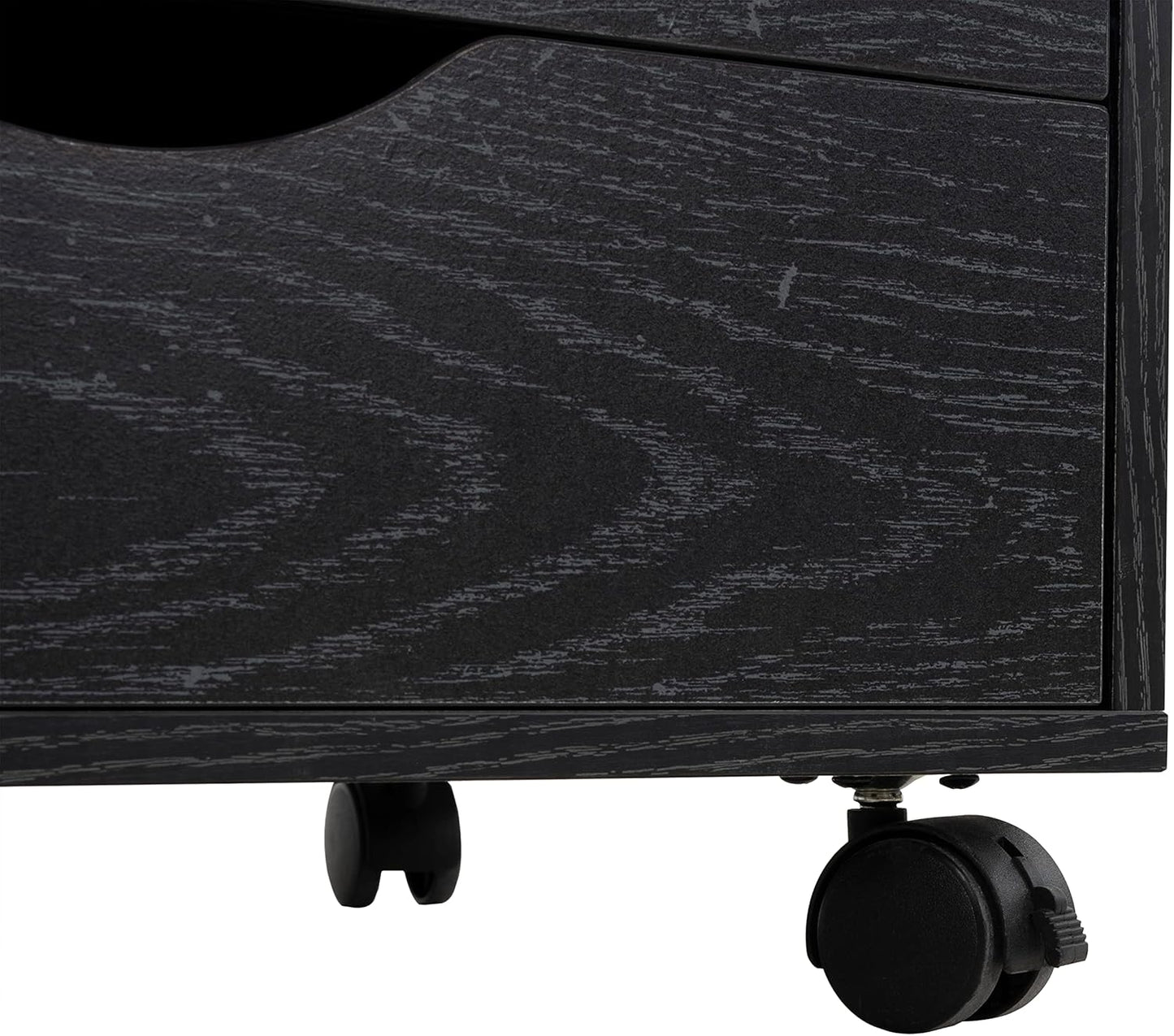 Naomi Home 5 Drawer Dresser for Bedroom Stylish Tall Dressers with Wheels Storage Shelves Small Dresser for Closet Makeup with 180 lbs Capacity - Distressed Black