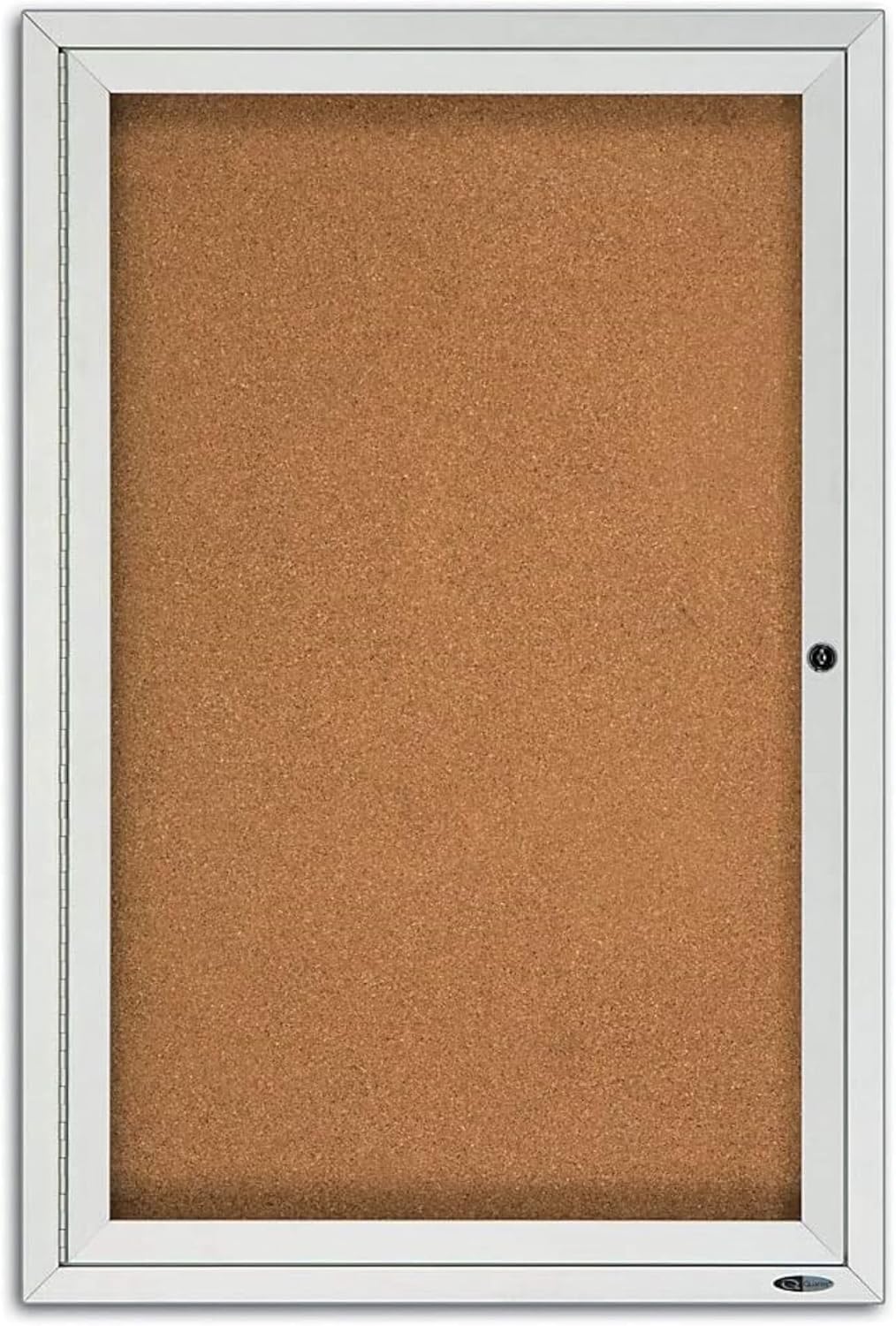 Quartet Cork Board, 1 Door, Bulletin Board, Enclosed, 2' x 3', Outdoor, Corkboard, Aluminum Frame (2121)
