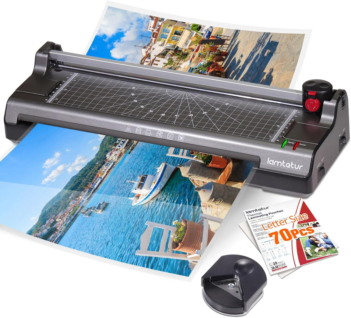 7 in 1 Thermal Laminator Machine 11X17 with 70 Letter Size Laminating Sheets for Office Home School Teacher Use,13 inch Hot&Cold Laminating for A3/A4,Lamination 3-5Mil With Paper Cutter,Corner Rounder