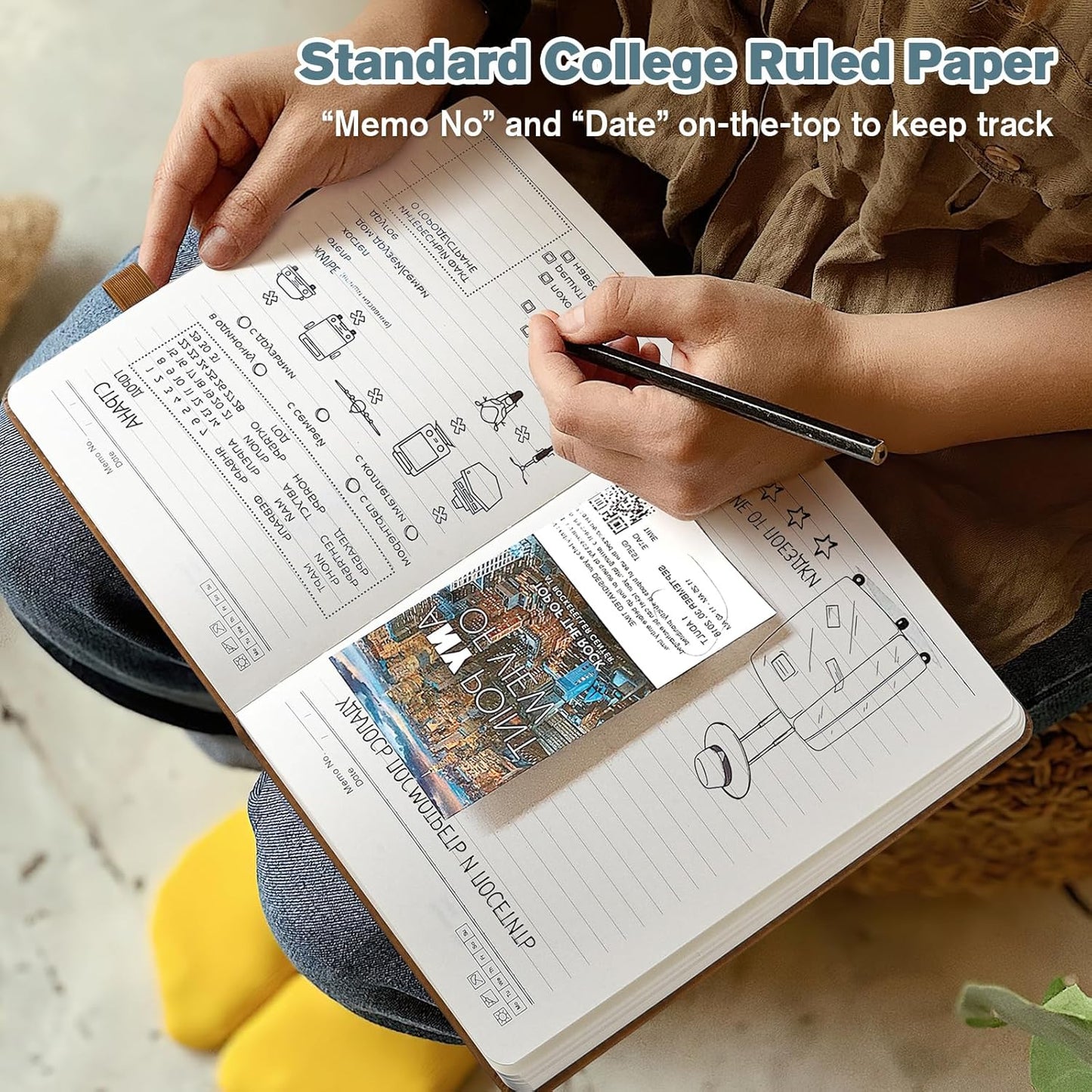 Notebook Journal for Women Men: Leather Journal for Writing, Hardcover College Ruled Journals Notebooks with Thick Paper, Large A5 Daily Journal for Travel, Diary, Gifts for Teens, 5.7"×8.5", Deepblue