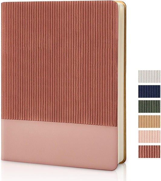 Lined Journal Notebook for Work College Ruled Note Book 7.2"x9.6" B5 PU Leather Daily Journaling 160 Pages for Women Men Writing Home School Supplies Business (B5 Lined 160pages, 02-Dark Pink)