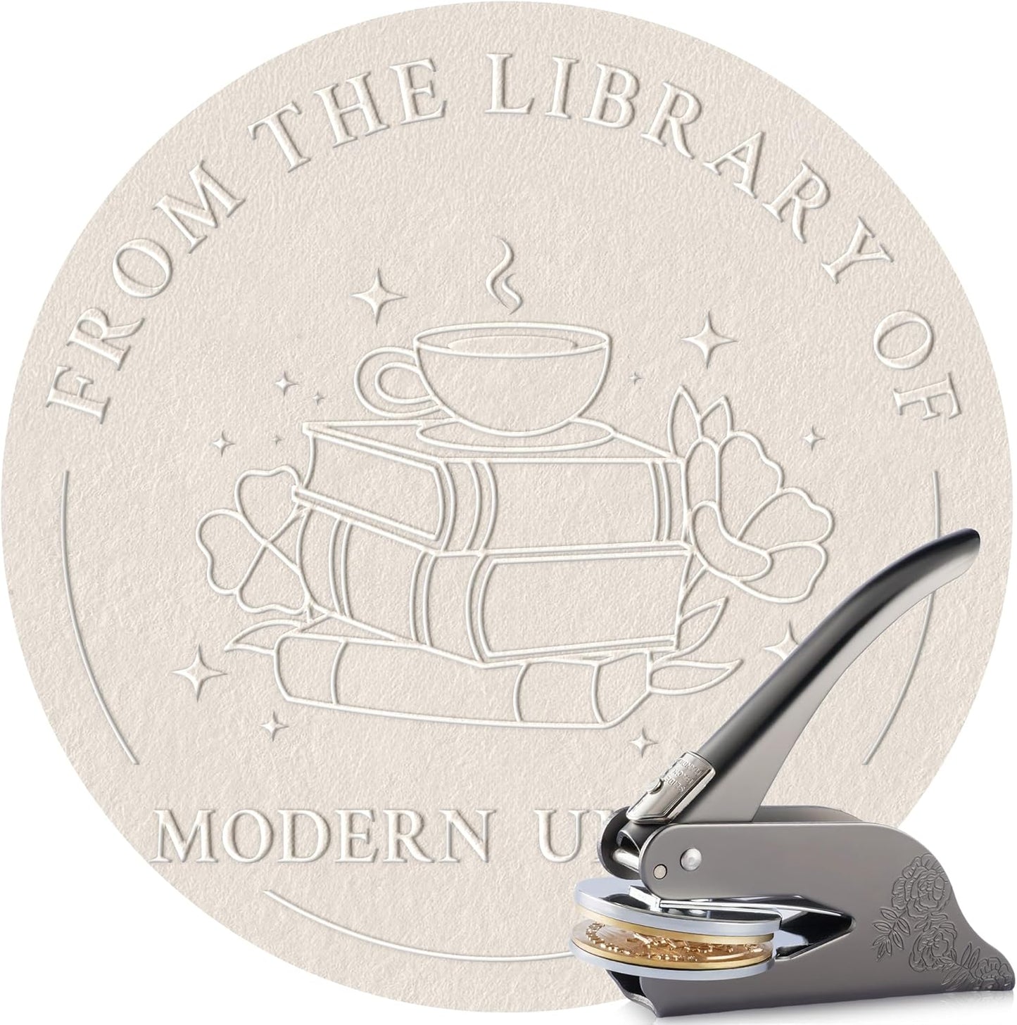 Easycosy Personalized Book Embosser | Custom Embosser & Stamps from The Library of | Book Stamp Personalized with Your Name & Choice Birthday Gifts for Book Lover(Book 2)