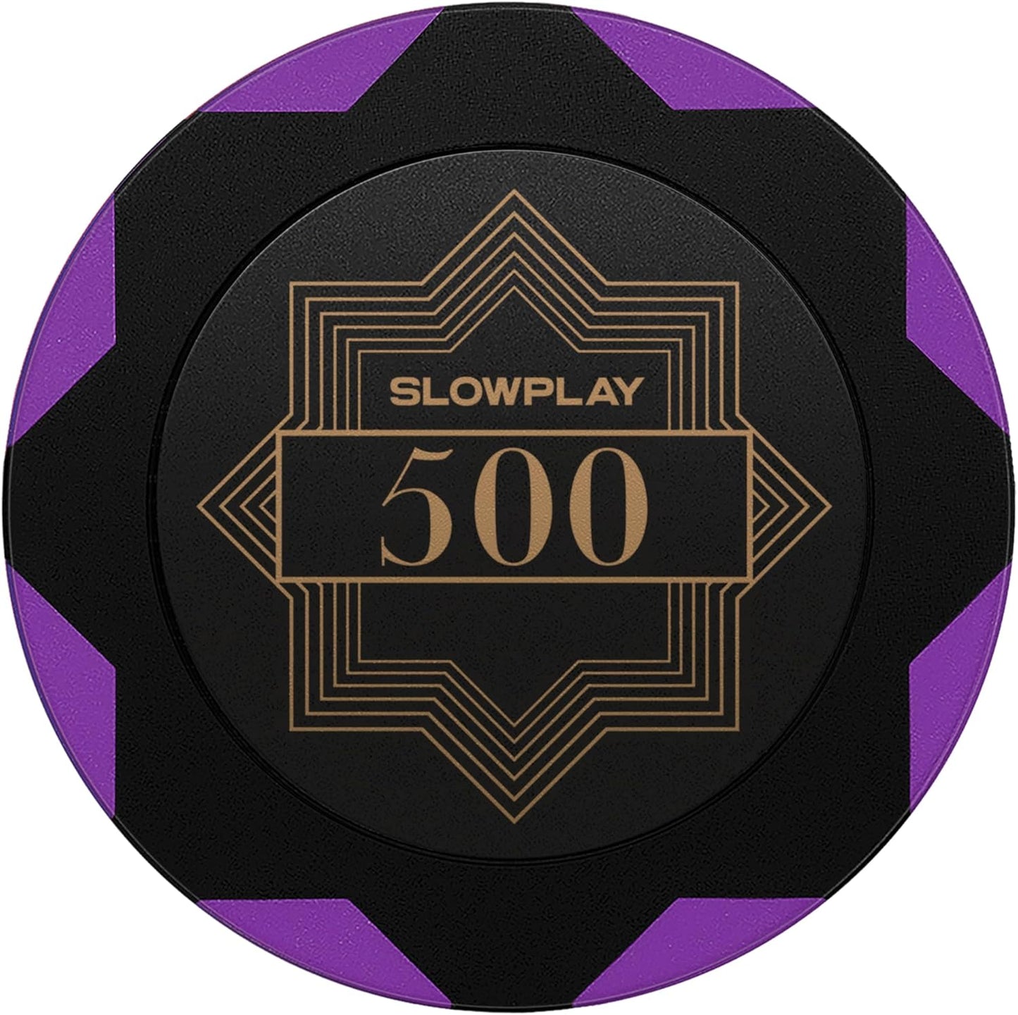 SLOWPLAY Nash Clay Poker Chips, 14 Grams Heavyweight Clay Composite, 40mm Large Chips in Bulk, Pack of 50 with Denomination of 500