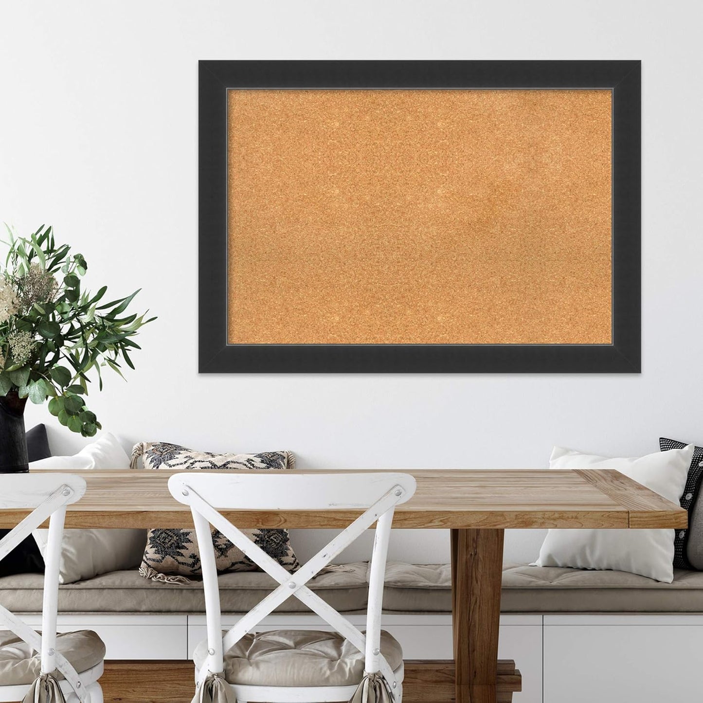 Amanti Art Natural Cork Board for Wall, 29x41 Vision Board with Black Wood Frame, Large Corkboard Office Decor for Home Organization, Modern Contemporary Corkboard Pinboard to display items for home