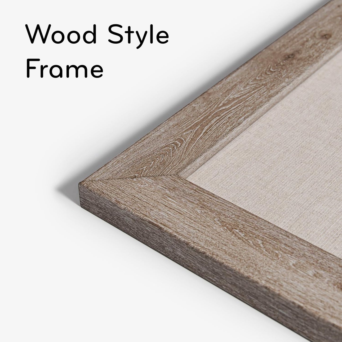 U Brands Linen Bulletin Board, 72"x47", Rustic Wood Style Frame, Industrial Grade Pinning Surface