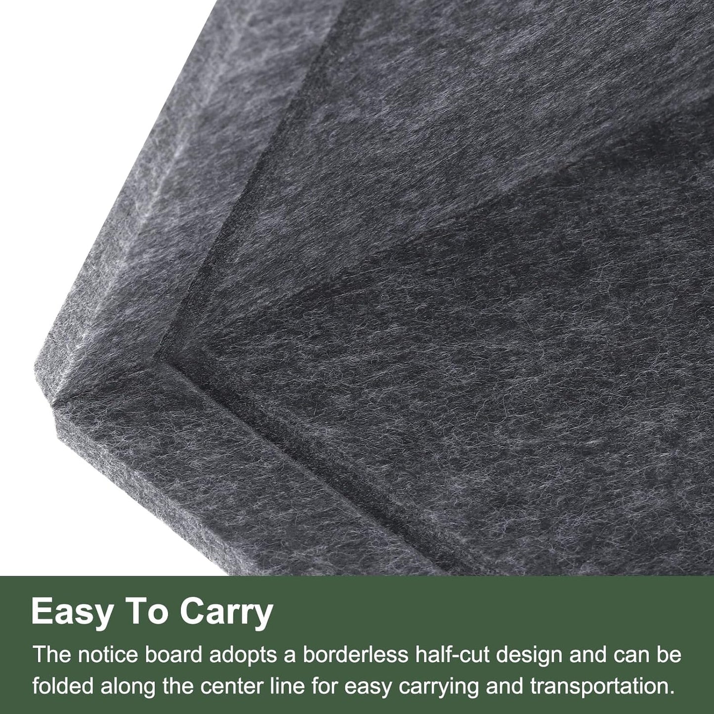 YOKIVE Felt Bulletin Board, 24 x 18 -Inch Foldable Decorative Pin Board Self Adhesive Felt Cork Board with 20 Pushpins, Great for Wall, Photo Display, Paste Note, Schedule(Gray)