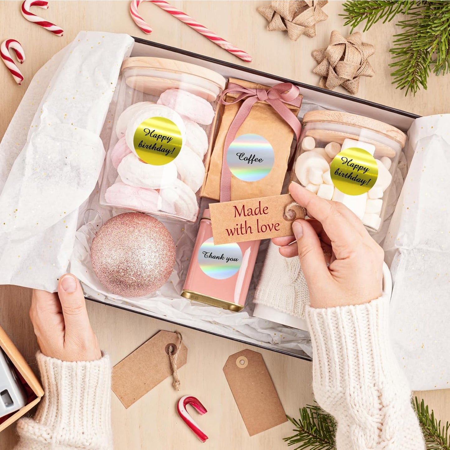 1" Holographic Thermal Label Stickers Blue,Printable Rainbow Glitter Thermal Printer Sticker Labels for Gift Wrapping, Self-Adhesive Name Price Tag DIY Custom Logo Design (1000 pcs)