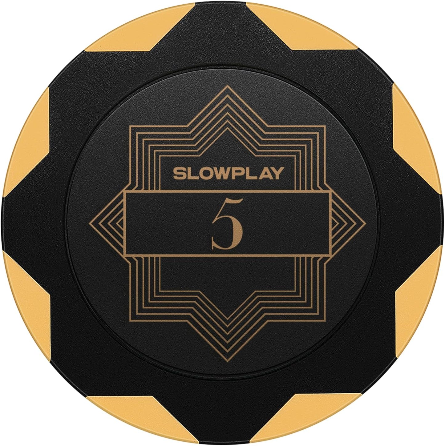 SLOWPLAY Nash Clay Poker Chips, 14 Grams Heavyweight Clay Composite, 40mm Large Chips in Bulk, Pack of 50 with Denomination of 5