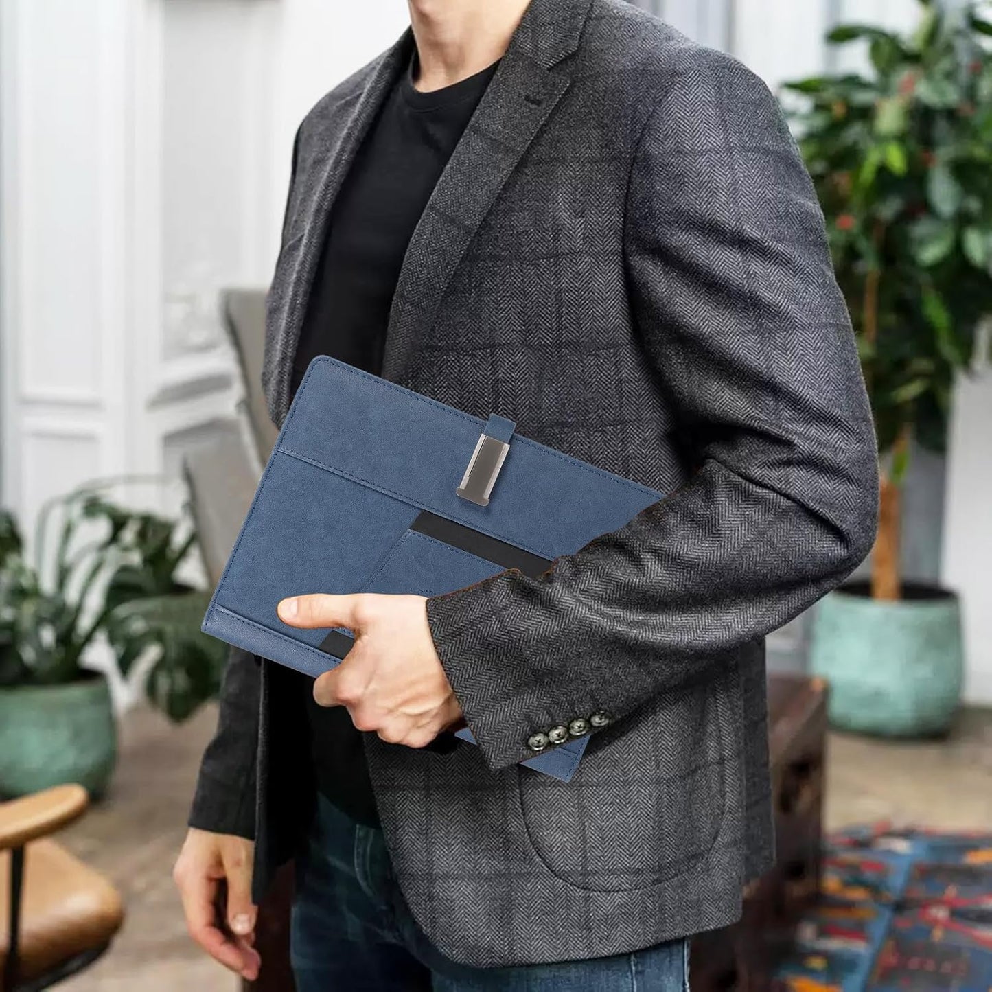 Premium Refillable Planner & Notebooks For Work,Rocketbook Notebook,With 8000mAh Power Bank, Book Light,3 in 1 Charger Cable,Card Holder,16G Thumb Drive,Used for Studying, Or Creating (Blue)