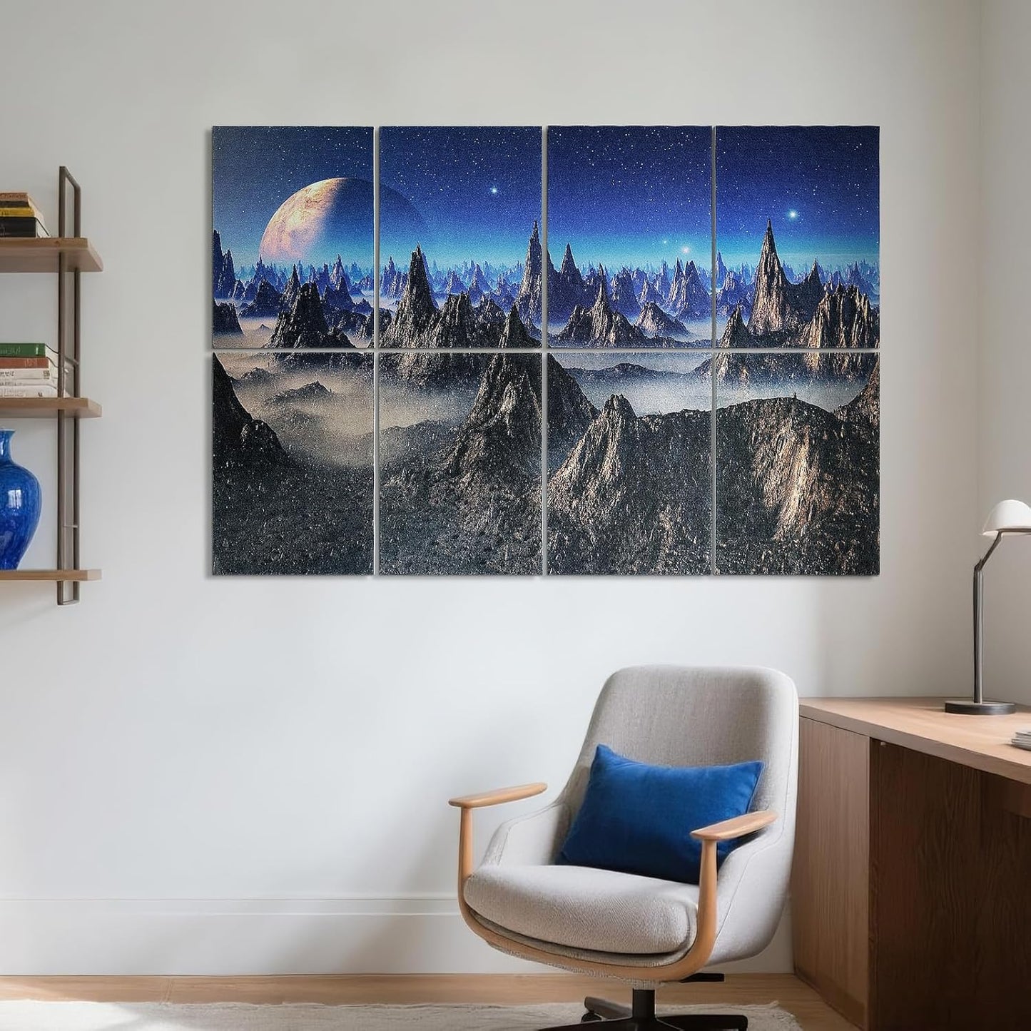 UMIACOUSTICS 8 Pcs 0.7Inch Thick Art Acoustic Panels, Total 47.2” x 31.5” Decorative Acoustical Wall Panels, Sound Absorbing Art Panels for Home, Office, Hotel, Astral Mystery Realm