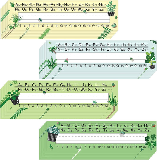 Outus 48 Pcs Cactus Name Tags Label Cactus Cutouts Nameplate for Classroom School Name Tags for Desk Decor for Kids Preschool Bulletin Board(Greenery)