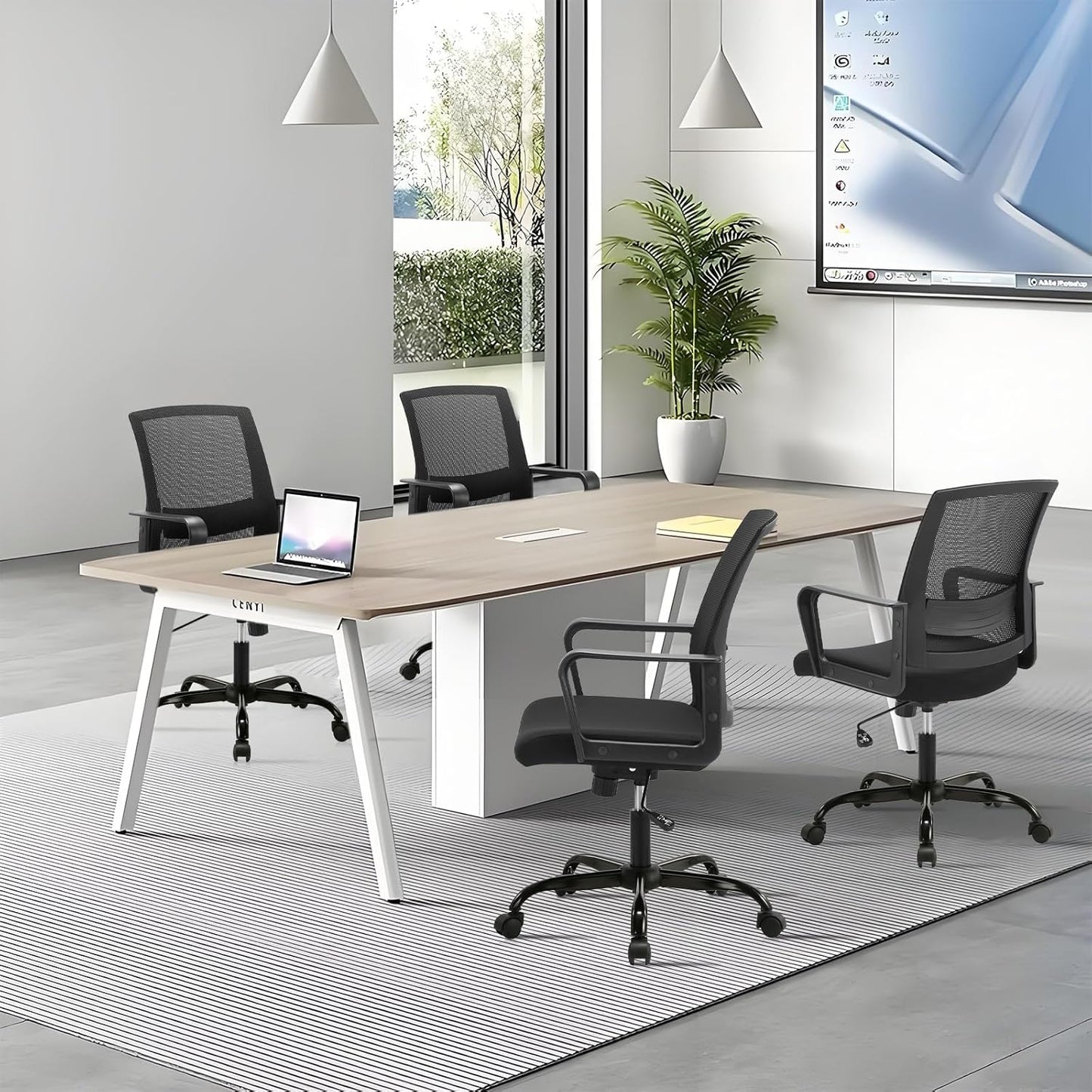 CLATINA Ergonomic Rolling Mesh Desk Chair with Executive Lumbar Support and Adjustable Swivel Design for Home Office Computer Black 2 Pack