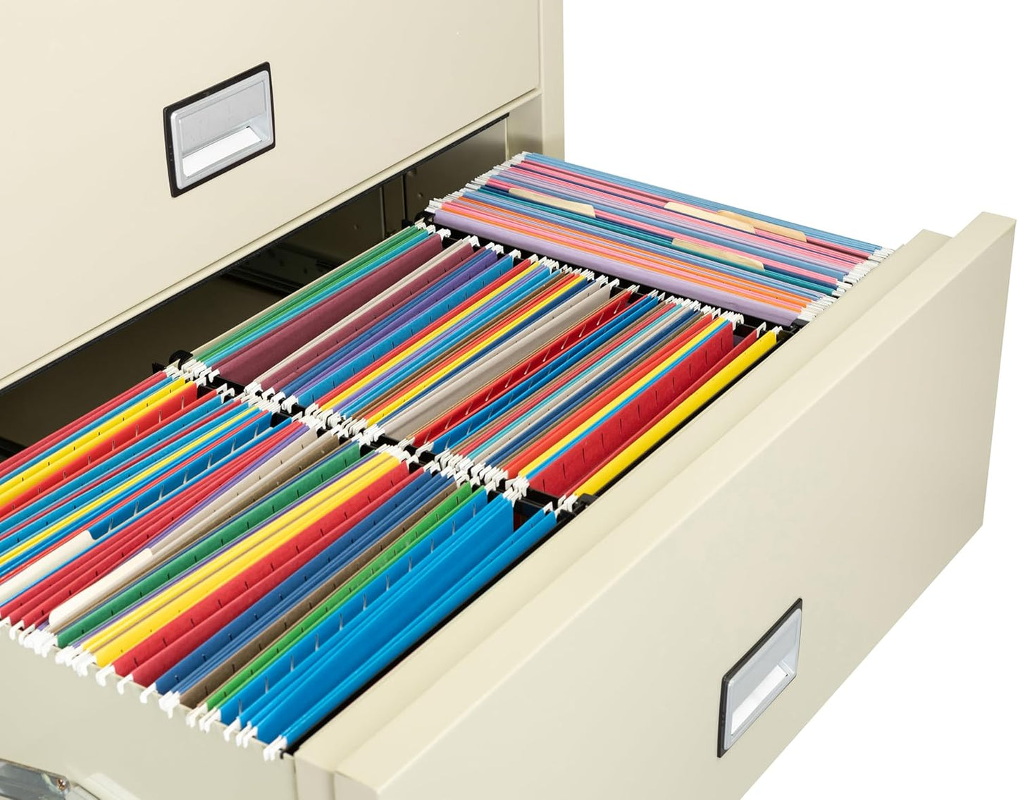 38 inch Wide 4-Drawer Lateral Fireproof File Cabinet – Legal and Letter Size Filing – Key Lock – Water Resistant – Fire Safe and Impact Rated – Putty Finish – Model LAT4W38P