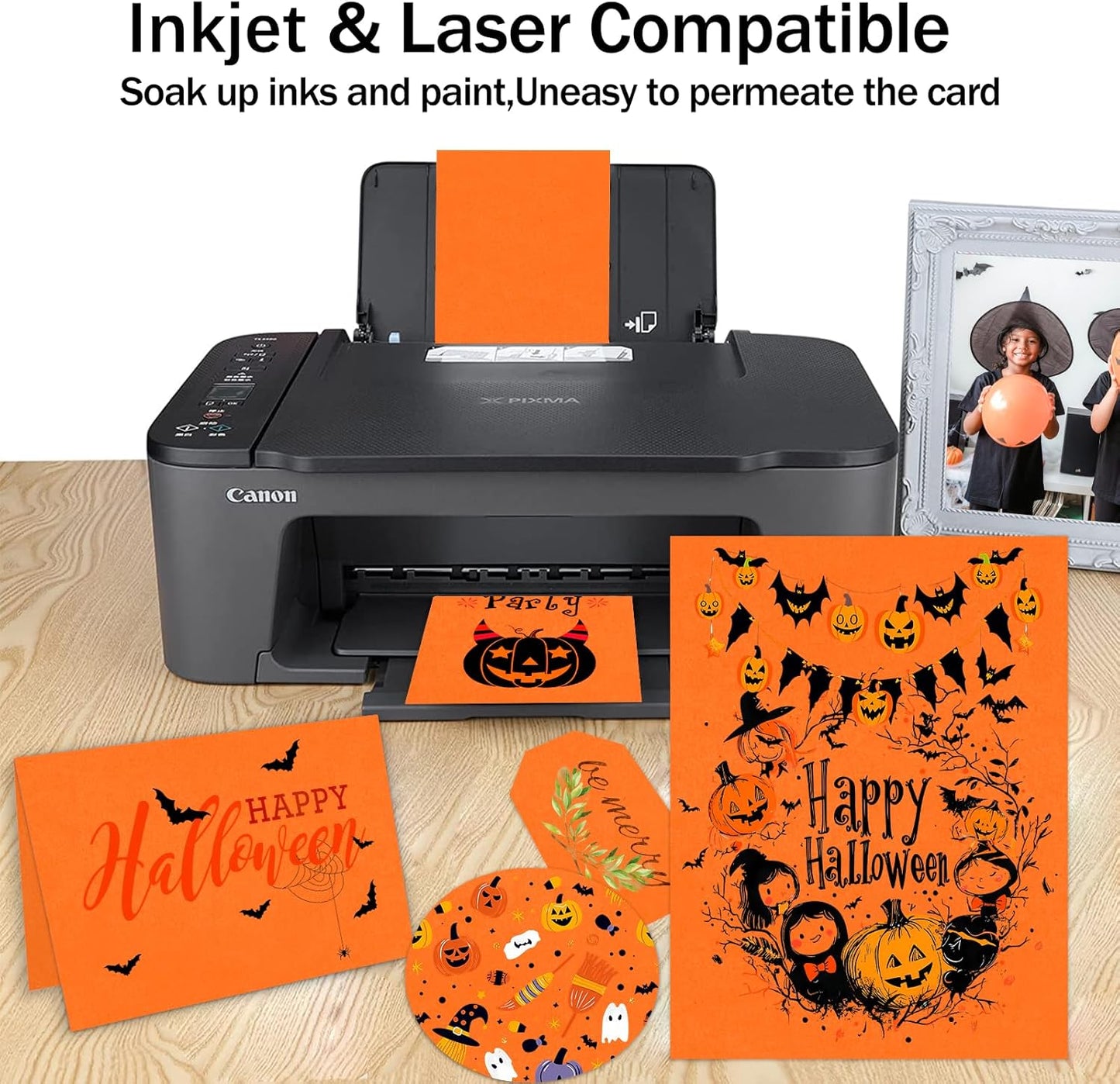 Orange Construction Paper 100 Sheets 80lb Cardstock Paper 8.5 x 11, Goefun Orange Cardstock for Halloween, Christmas, Crafts, DIY Cards