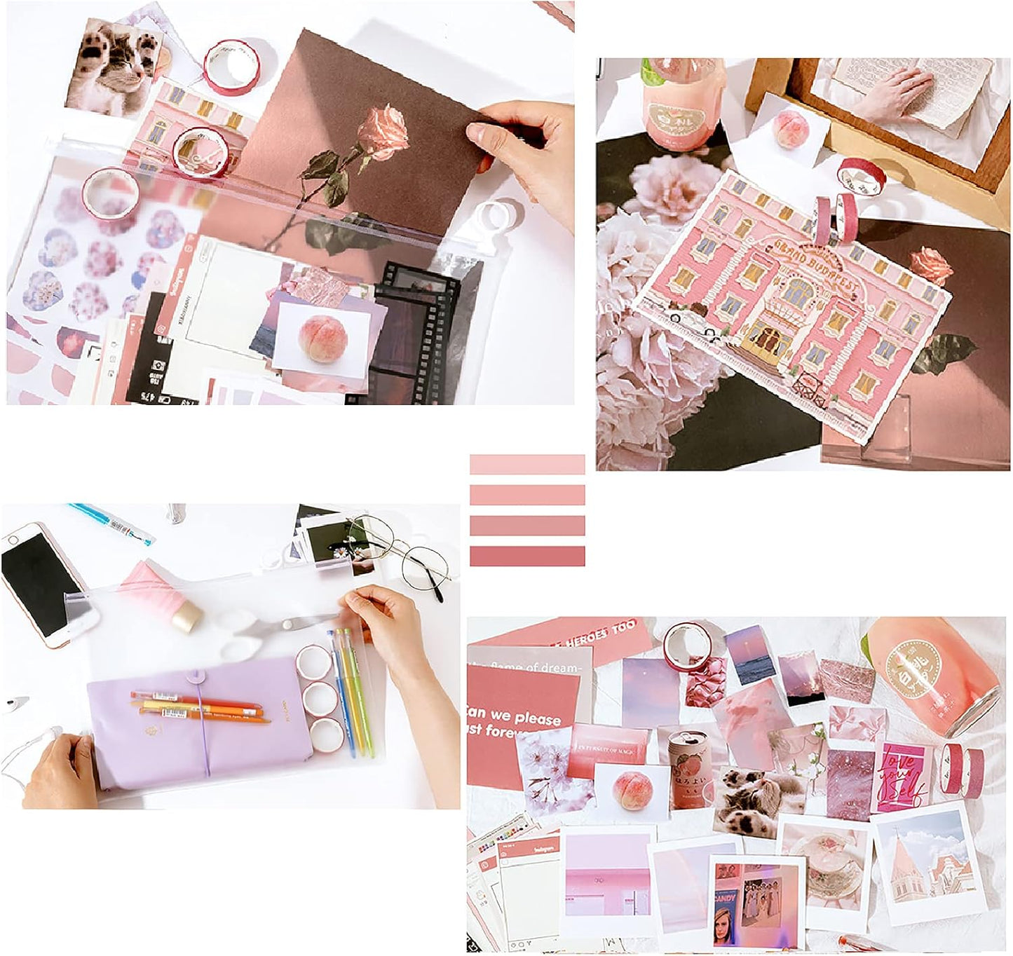 MAXLEAF 64PCS Literary Vintage Ins Style Scrapbook Bullets Journals Decoration Material Pack for DIY Scrapbook Album Decoration with Poster Tapes Stickers (Dream)