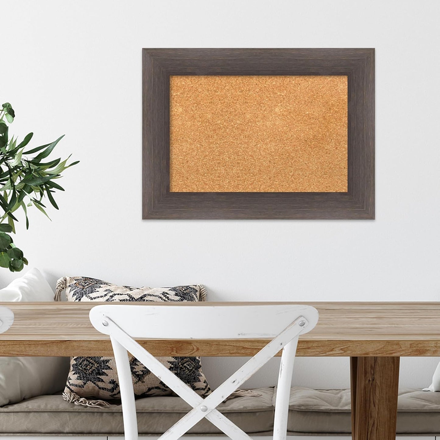 Amanti Art Natural Cork Board for Wall, 17x23 Vision Board with Brown Wood Frame, Small Corkboard Office Decor for Home Organization, Country Rustic Corkboard Pinboard to Display Items for Home