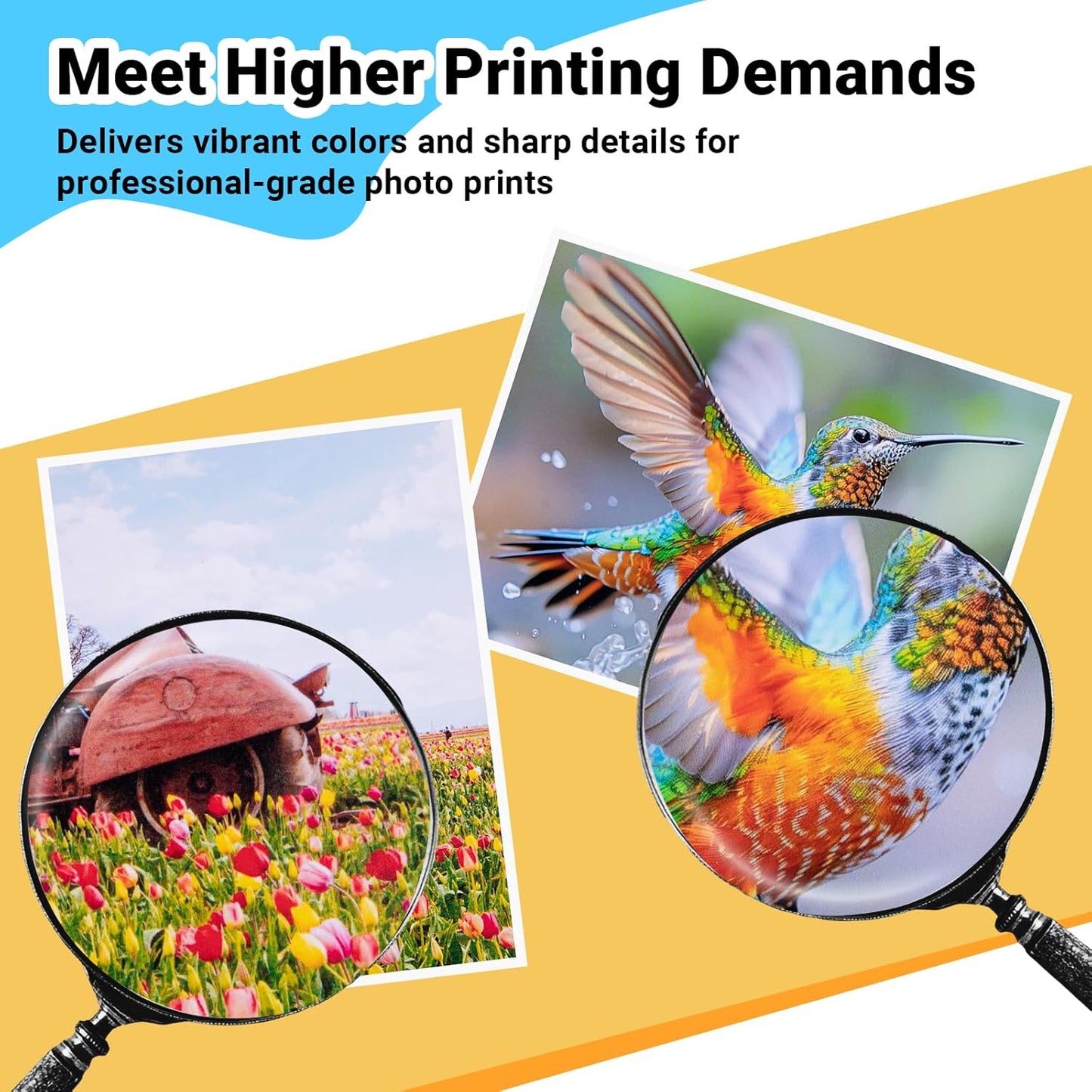 TECKWRAP Glossy Photo Paper 8.5" x 11", Inkjet Photo Paper 260gsm/69lb, Works with Inkjet Printer, Instant Dry, 20 Sheets, Professional Standard