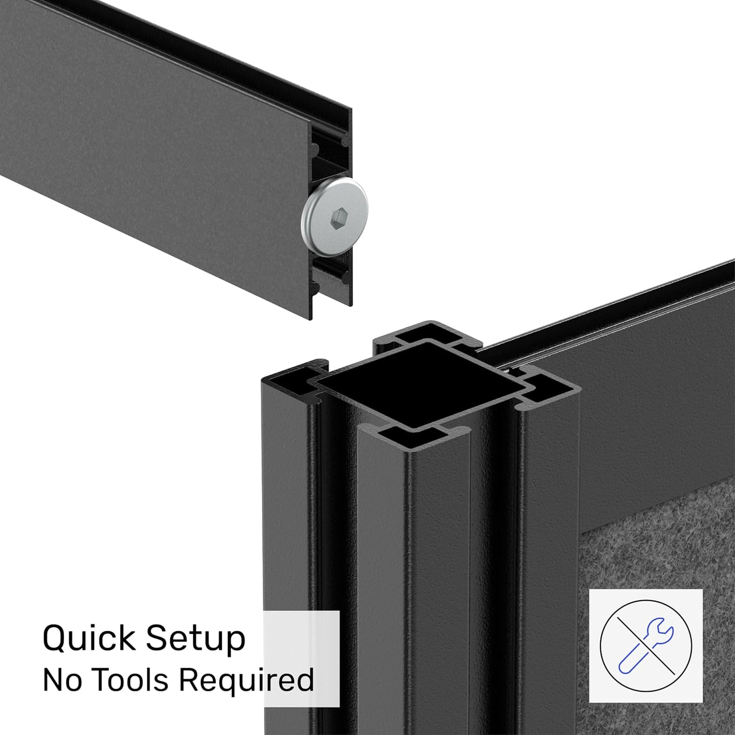 Workflow Modular Wall | Room Divider with Whiteboard, Sound-Dampening, & Frosted Acrylic Panels | Expandable Office Partition for Privacy & Productivity (53" x 70")