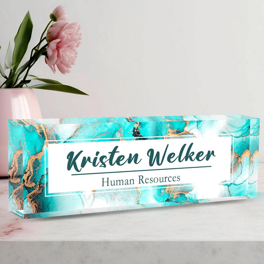 Custom Name Plate for Desk, Desk Name Plate Personalized Office Desk Decor for Women Men, The Office Gifts Employee Appreciation Gifts for Boss, Manager, Teacher, Nurse, Acrylic Desk Accessories