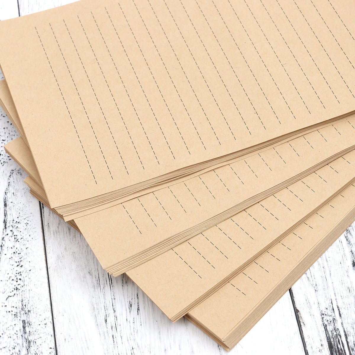 100Pcs Vintage Kraft A5 Lined Letter Paper Retro Writing Paper for Home Office Stationary1