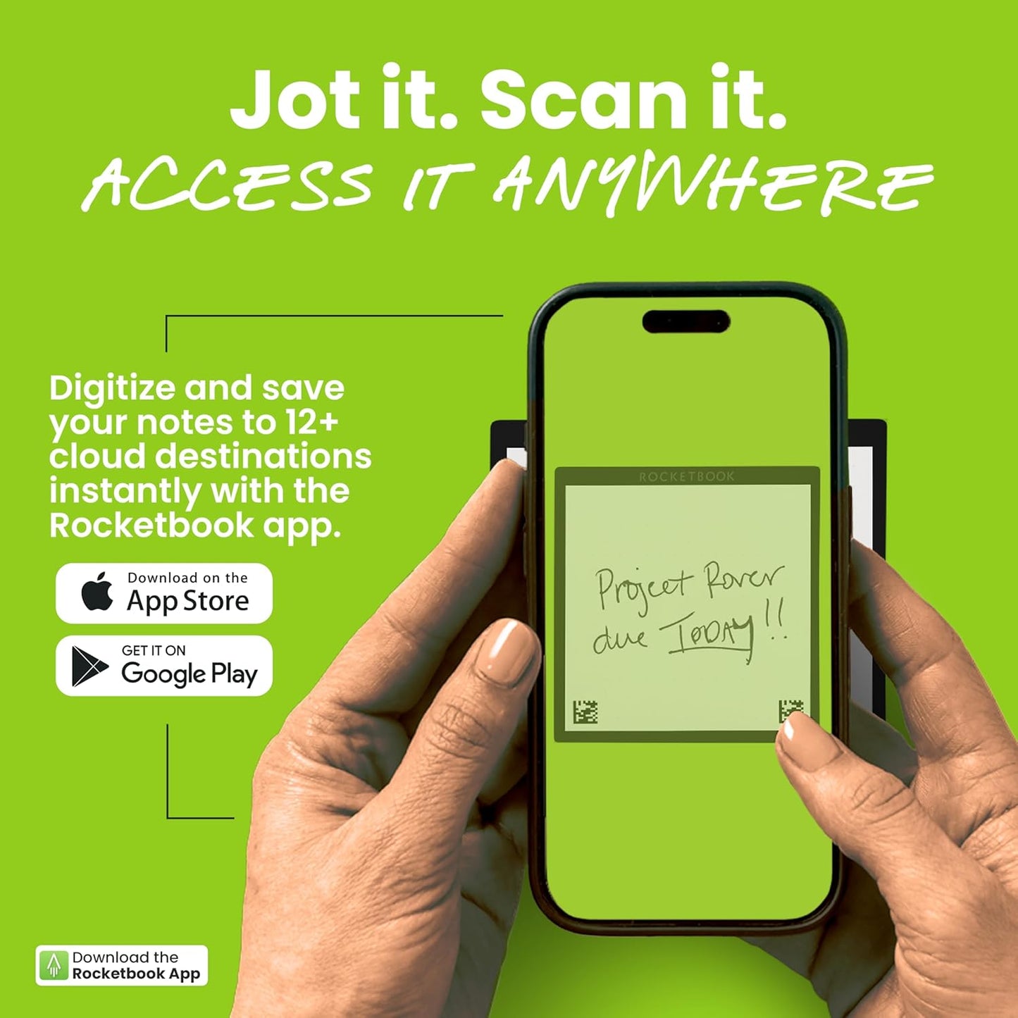 Rocketbook Reusable Sticky Notes Starter Pack with Storage Case, Pen, and Towel, 3"x3", 15 Black Notes - Dotted Paper, App-Connected, Erasable, Reusable Adhesive, Ideal for To-Do Lists