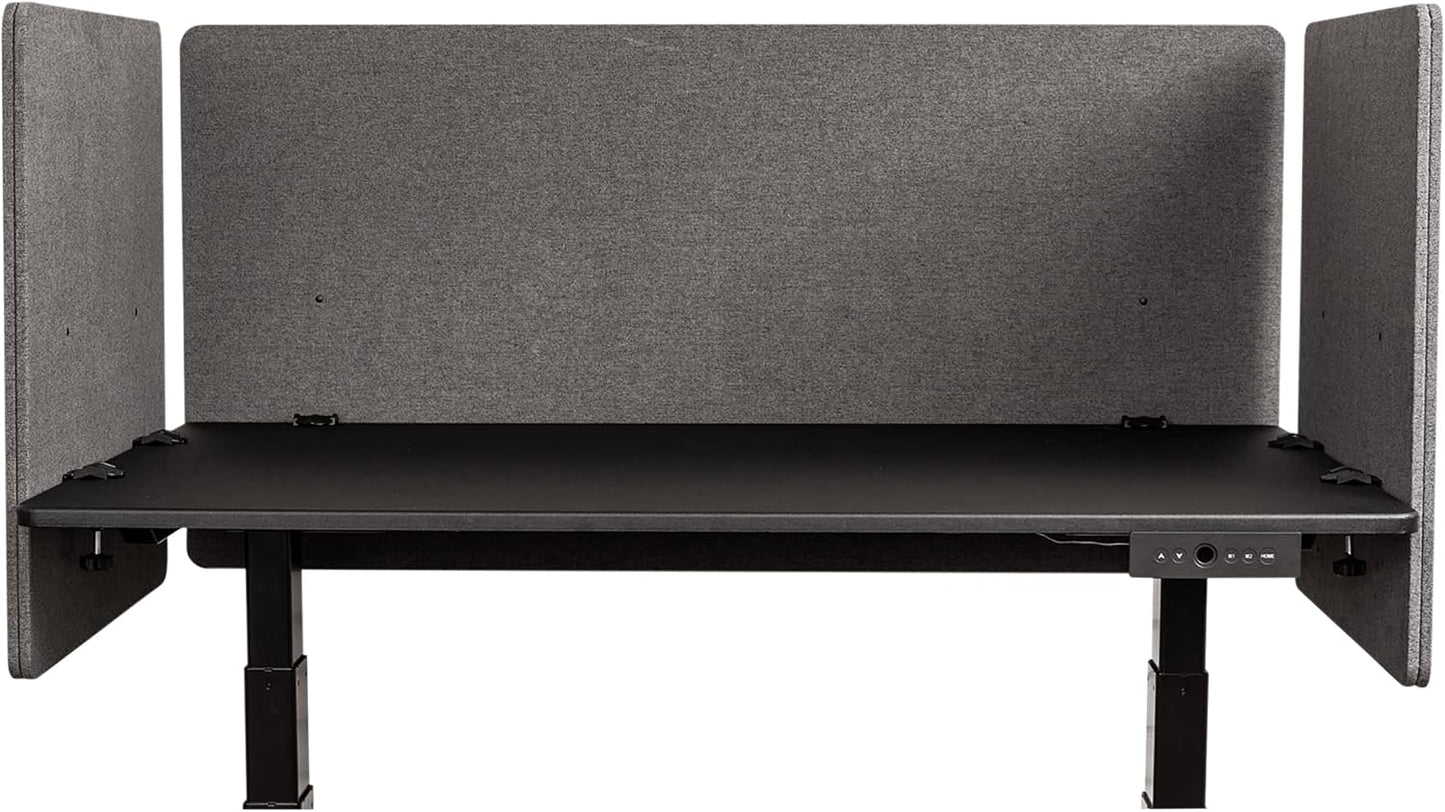 Stand Up Desk Store ReFocus Clamp-on Acoustic Desk Divider Privacy Panel That Reduces Noise and Visual Distractions (Ash Gray, 47.25" x 23.6", 23.6" x 23.6", & 23.6" x 23.6")