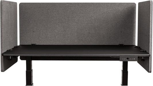 Stand Up Desk Store ReFocus Clamp-on Acoustic Desk Divider Privacy Panel That Reduces Noise and Visual Distractions (Ash Gray, 47.25" x 23.6", 23.6" x 23.6", & 23.6" x 23.6")